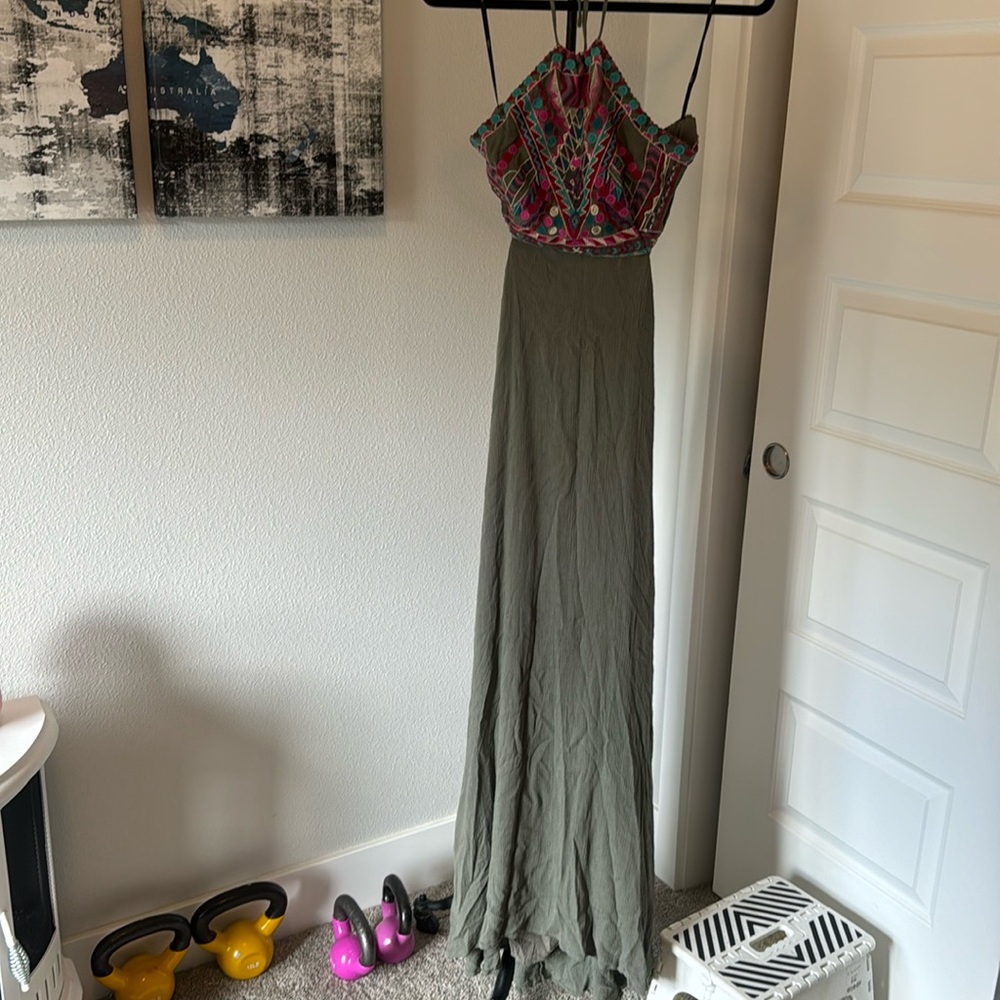 Lulus long green maxi dress